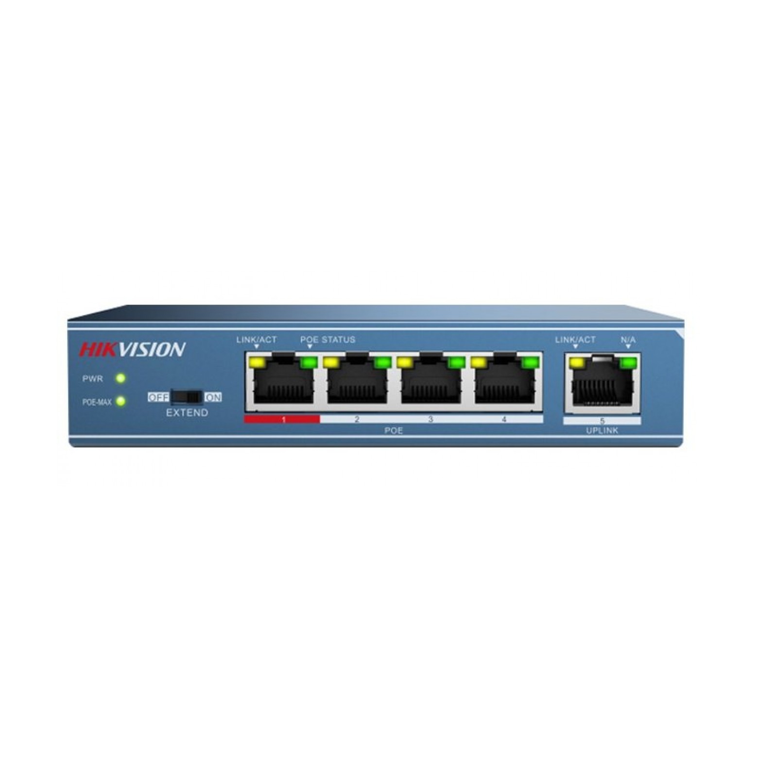 Hikvision DS-3E0105P-E Commutateur réseau 4 ports PoE, portée PoE de 250 mètres Hikvision DS-3E0105P-E Commutateur réseau 4 ports PoE, portée PoE de 250 mètres