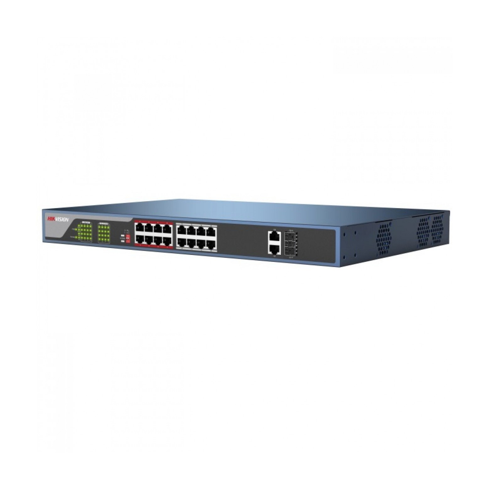 Hikvision DS-3E0318P-E Commutateur réseau 16 ports PoE Portée PoE de 250 mètres Hikvision DS-3E0318P-E Commutateur réseau 16 ports PoE Portée PoE de 250 mètres