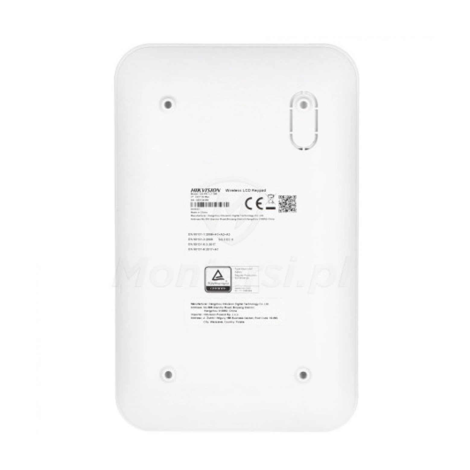 Hikvision DS-PK1-LT-WE Clavier LCD sans fil avec fonction d'étiquetage Blanc