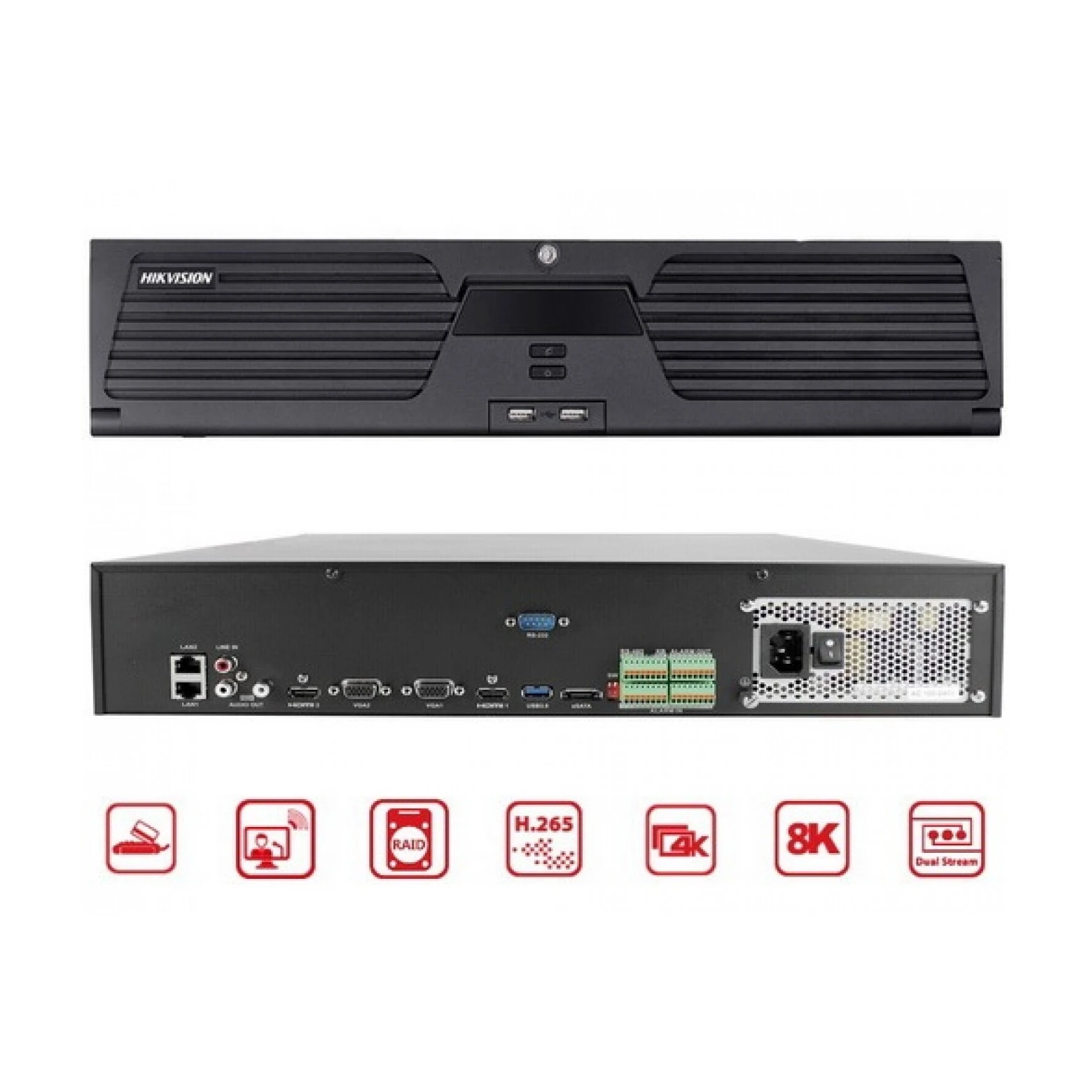 Hikvision DS-9664NI-M8 - Enregistreur vidéo sur IP - 64 canaux - 8x SATA - PoE