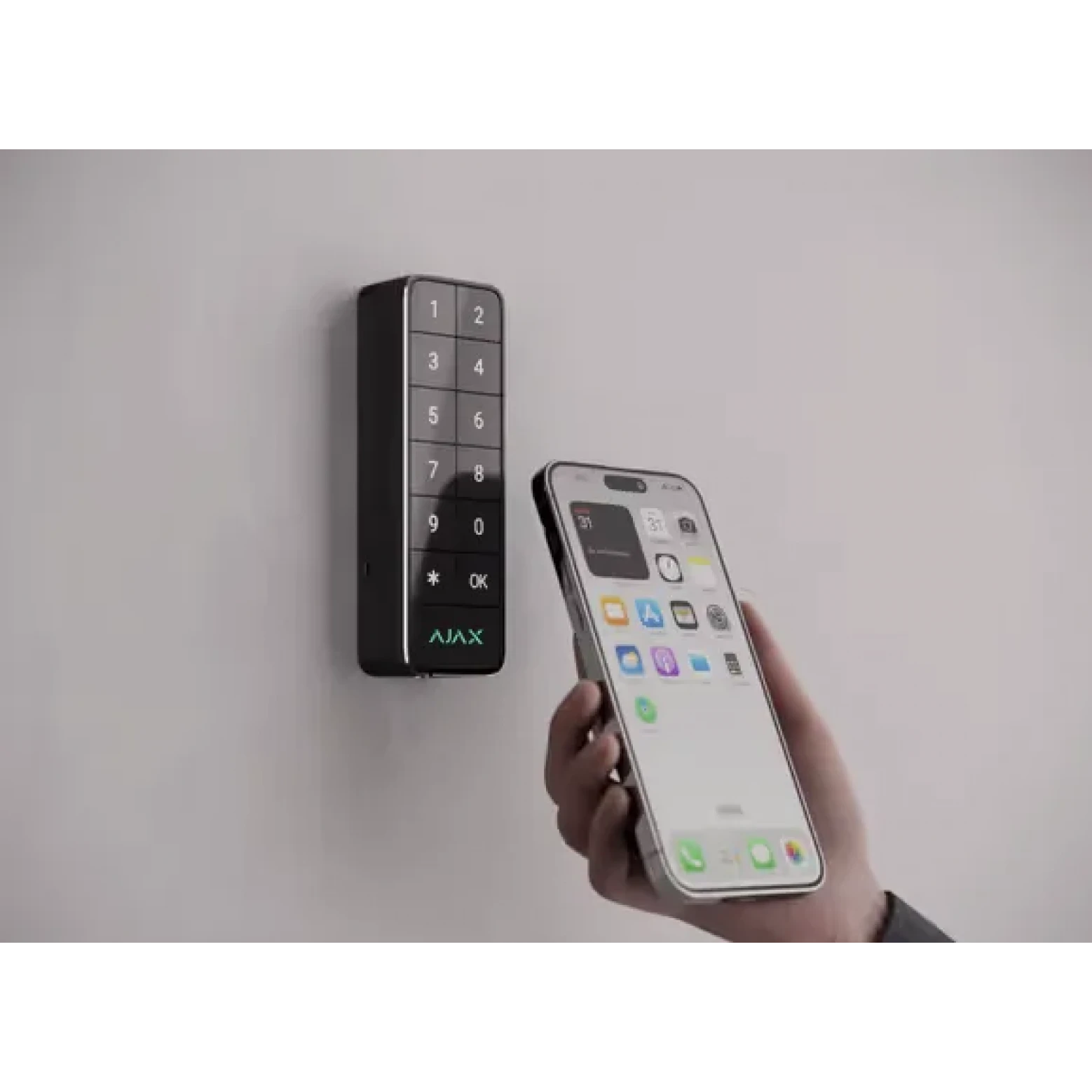 AJAX KeyPad Outdoor Bijoutier sans fil avec DESFire et lecteur de cartes BLE Gris anthracite