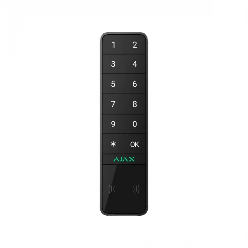 AJAX KeyPad Outdoor Jeweller sans fil avec DESFire et lecteur de cartes BLE Noir