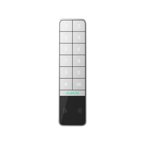 AJAX KeyPad Outdoor Bijoutier sans fil avec DESFire et lecteur de carte BLE Blanc