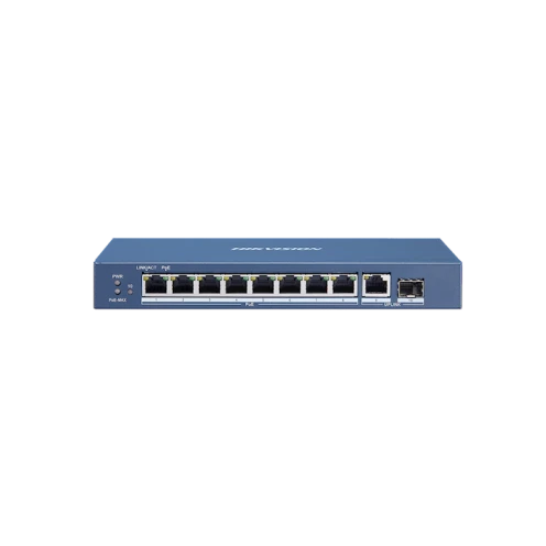 Hikvision DS-3E0510P-E, 10 ports, 8x POE, Gigabit non géré