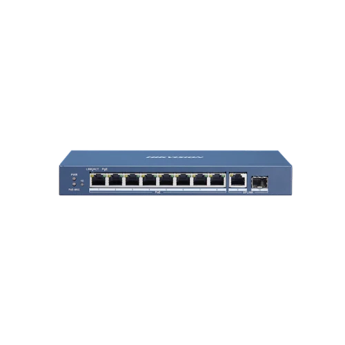 Hikvision DS-3E0510P-E, 10 ports, 8x POE, Gigabit non géré