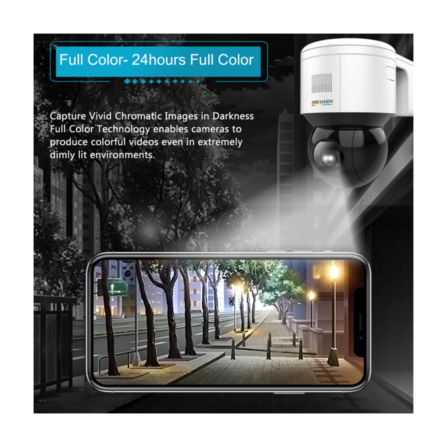 Hikvision DS-2DE3A400BW-DE - 4 Megapixel - ColorVu - Caméra Pan Tilt