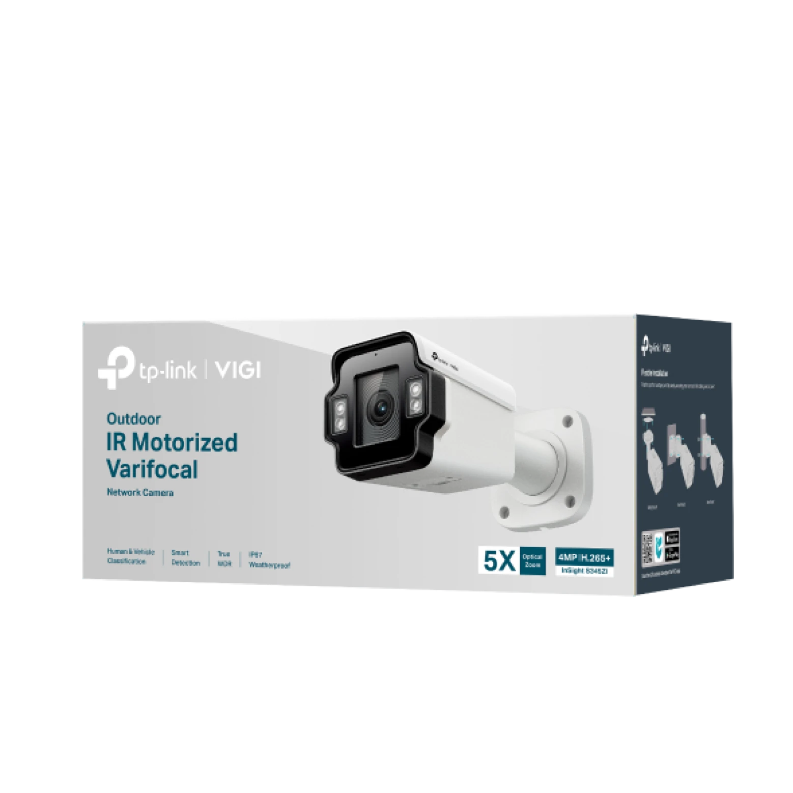 VIGI By TP-link - InSight S345ZI - 4 MP - IR - Objectif varifocal motorisé - IA - Caméra cylindrique - Wit